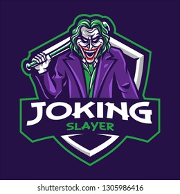 Joking Slayer - Mascot & Esport Logo All Elements On This Template Are Editable With Adobe Illustrator!