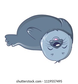Joking walrus icon. Cartoon of joking walrus vector icon for web design isolated on white background