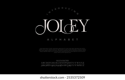 Joley tipografia beleza moda elegante minimalista serif italic fontes decorativo casamento vintage retro logos. Logotipo de fonte de luxo mínimo alfabeto. Ilustração vetorial