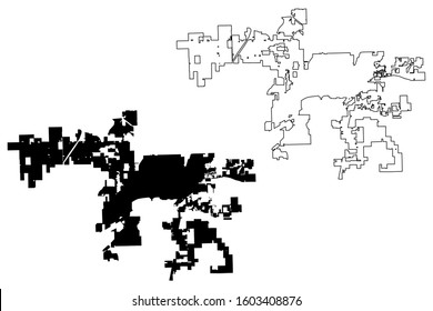 Joliet City, Illinois (United States cities, United States of America, usa city) map vector illustration, scribble sketch City of Joliet map
