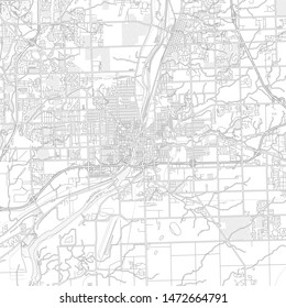 Joliet, Illinois, USA, bright outlined vector map with bigger and minor roads and steets created for infographic backgrounds.
