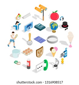 Jollity icons set. Isometric set of 25 jollity vector icons for web isolated on white background
