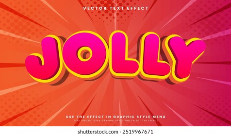 Jolly 3d editable text effect Template suitable for Sweet food product