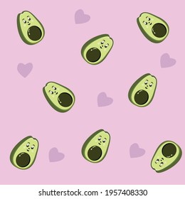 jolly  avocado pattern pink  background