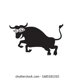 Jolly Bull Logo On White Isolated Stock Vector (Royalty Free ...