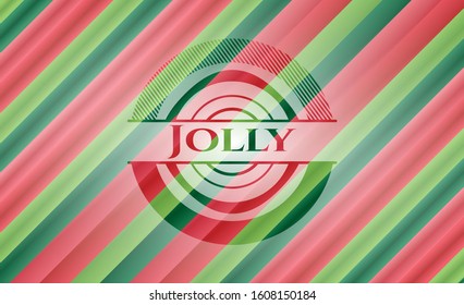 Jolly christmas badge. Vector Illustration. Detailed.