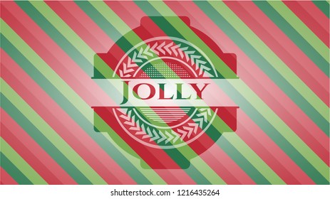 Jolly christmas colors style emblem.