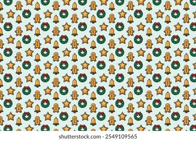 Jolly Christmas patten, vector background