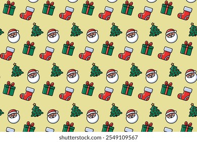 Jolly Christmas patten, vector background