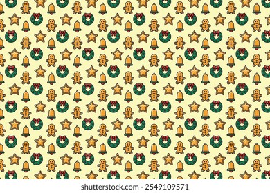 Jolly Christmas patten, vector background