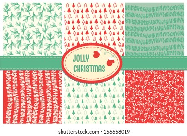 Jolly Christmas Patterns Vector