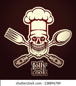 Jolly cook emblem, vector