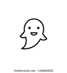 Jolly ghost line icon. Happy, joy, flying. Halloween concept. Vector illustration can be used for topics like playful, mystic, creature