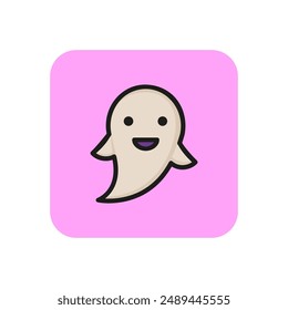 Jolly ghost line icon. Happy, joy, flying. Halloween concept. Vector illustration can be used for topics like playful, mystic, creature