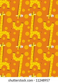 Jolly giraffes seamless vector pattern. (Can be dragged to swatches palette in Illustrator for seamless pattern fills)