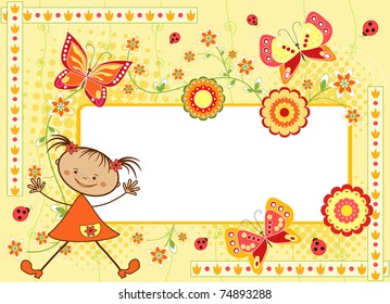 Jolly kids background. Vector illustration.