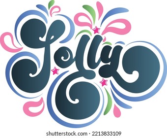 El estilo retro vintage de Jolly Lettering se combina con el diseño moderno y es agradable para camisetas y otros productos.