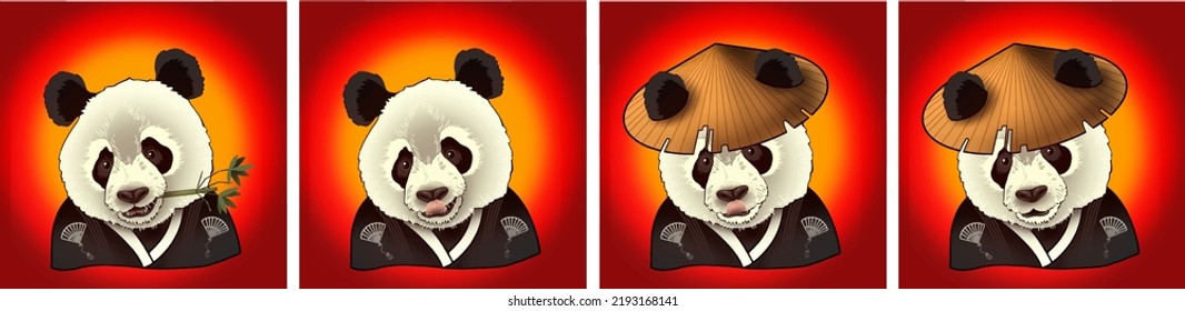 Jolly Panda color vector image avatar