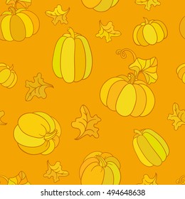 Jolly Pumpkin, seamless vector pattern. 