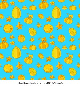 Jolly Pumpkin, seamless vector pattern. 