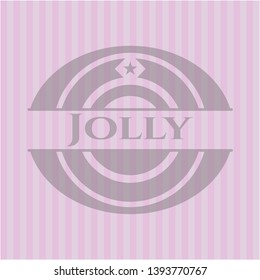 Jolly realistic pink emblem. Vector Illustration. Detailed.