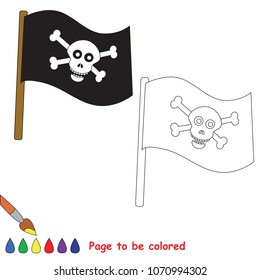 Jolly Roger to be colored, the coloring book for preschool kids with easy educational gaming level.