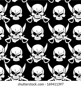 Jolly Roger black seamless background