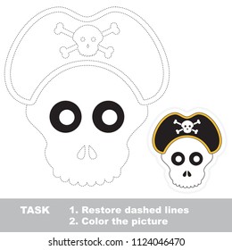 Jolly Roger. Dot to dot educational game for kids.
