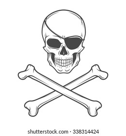 Jolly Roger Eyepatch Logo Template Evil Stock Vector (Royalty Free ...