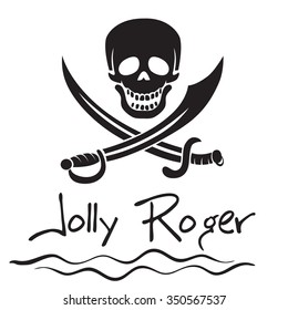 Jolly Roger, pirates?? flag, skull and daggers.