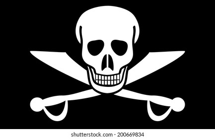 Jolly Roger flag. Vector illustration.