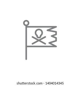 Jolly roger icon. Element of beach holiday icon. Thin line icon for website design and development, app development. Premium icon