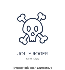 Jolly roger icon. Jolly roger linear symbol design from Fairy tale collection. Simple outline element vector illustration on white background.