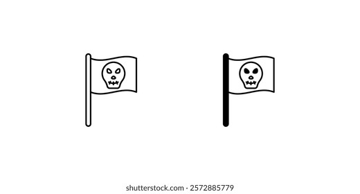 jolly roger icon with white background vector stock illustration