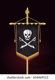 Jolly Roger. Jack Pirate Flag. Vector Format