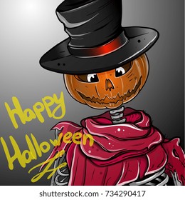 Jolly Roger. logo for halloween. Halloween party. Cheerful pumpkin. Happy Halloween!