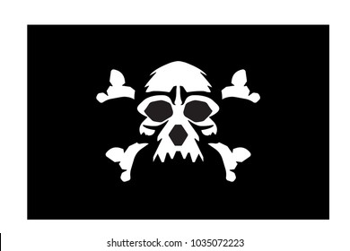 Jolly roger Pirate flag with a skull. Vector illustration.