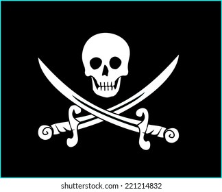 Jolly roger pirate flag vector