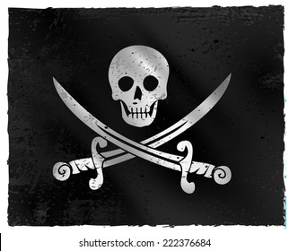 Jolly roger pirate flag vector