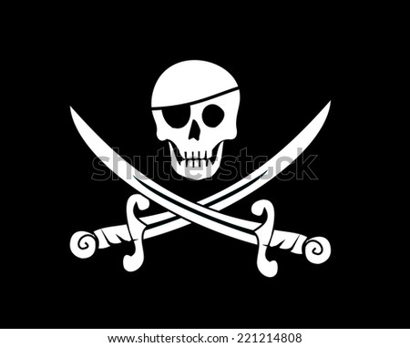Jolly roger pirate flag vector