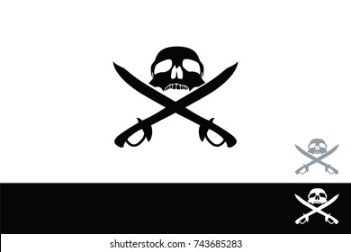 Jolly Roger Pirate Icon Branding Concept Design 