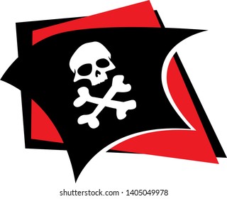 Jolly Roger pirates flag. vector drawing for illustrations
