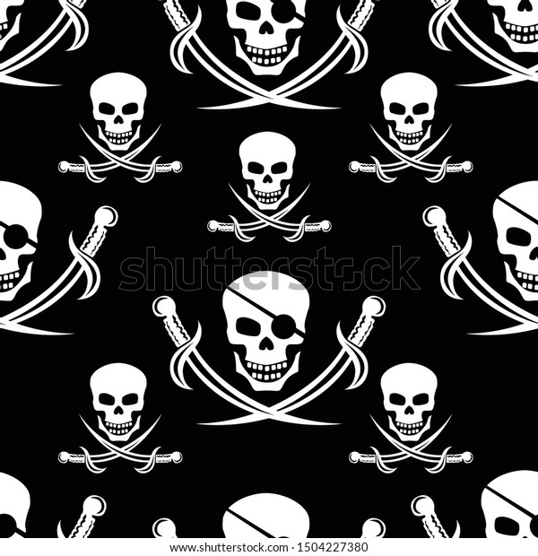 Jolly Roger Seamless Pattern Image Skull Stock Vector (Royalty Free ...