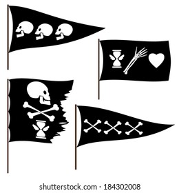Jolly Roger set. vector illustrations