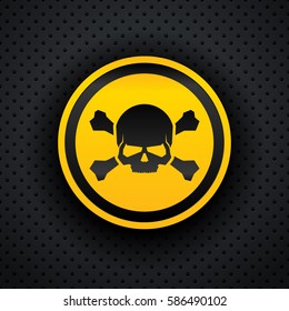 Jolly Roger Sign. Skull and Bones Sign. Danger Alert.