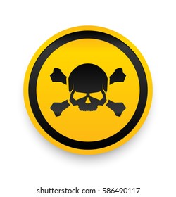 Jolly Roger Sign. Skull and Bones Sign. Danger Alert.