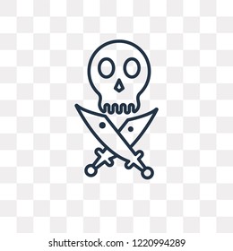 Jolly roger vector outline icon isolated on transparent background, high quality linear Jolly roger transparency concept can be used web and mobile