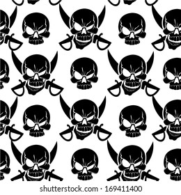 Jolly Roger white seamless background