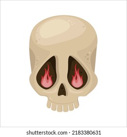 Jolly Rojer with devil fire in eyes - vector illustration - for Halloween, Pirate party