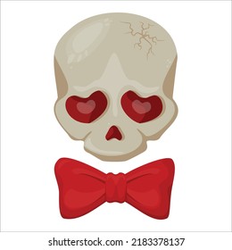 Jolly Rojer in love - joke vector illustration for Halloween, 
Valentine's Day, Pirates party 